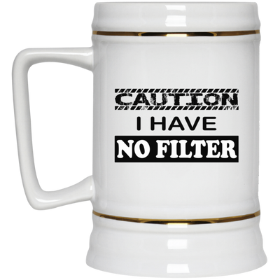 Caution-No Filter-Beer Stein 22oz.