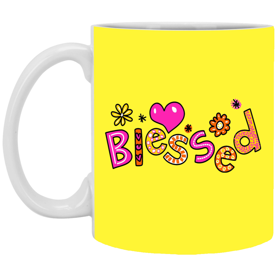 Blessed Flowers-11oz White Mug