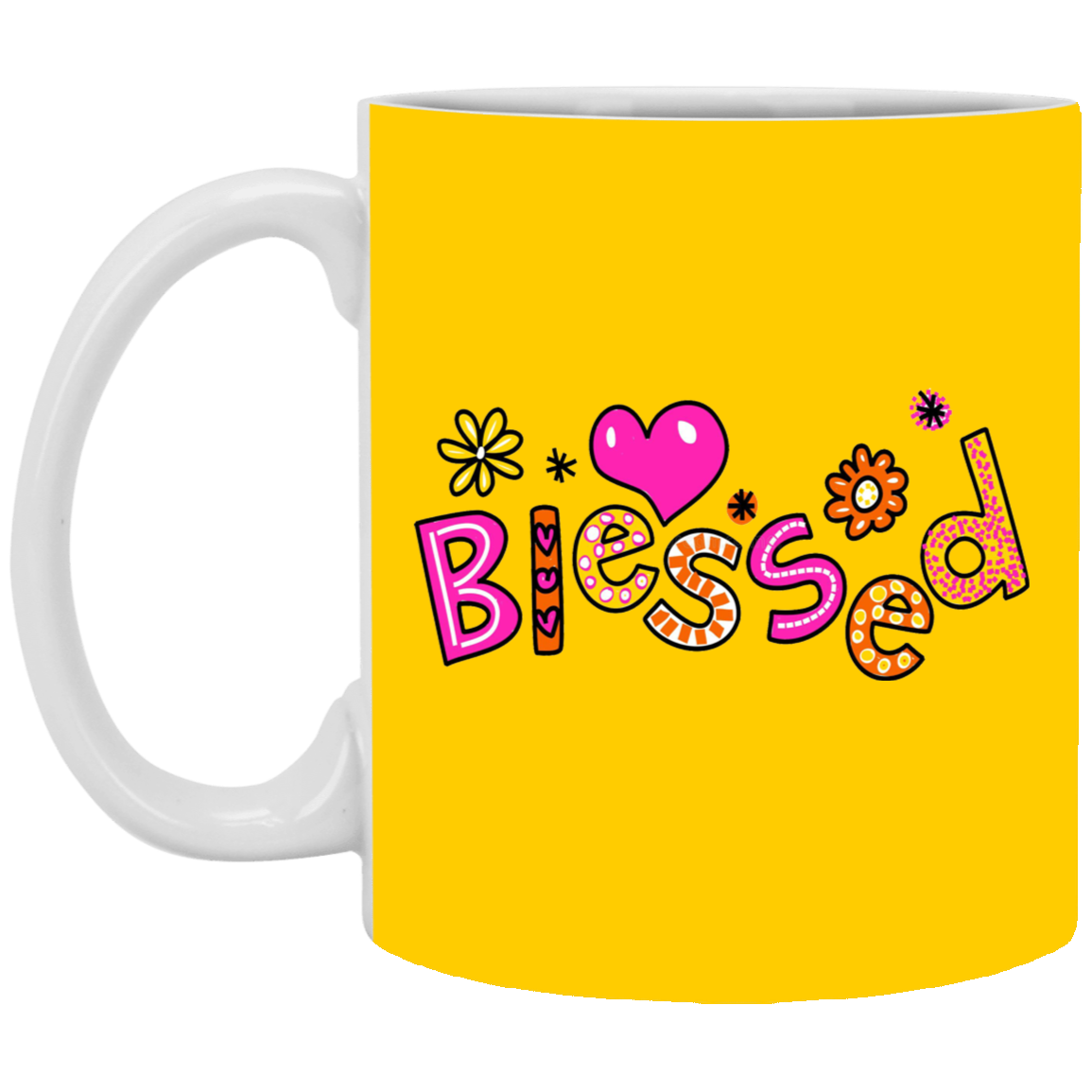 Blessed Flowers-11oz White Mug
