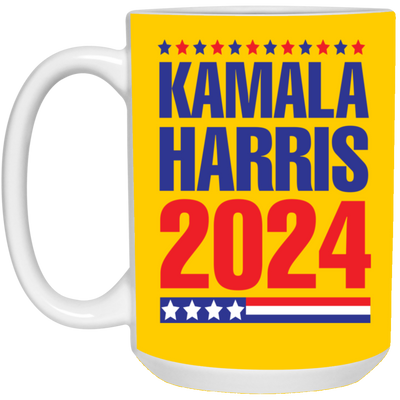 Kamala Harris 2024-Red-White-Blue-15oz Ceramic White Mug