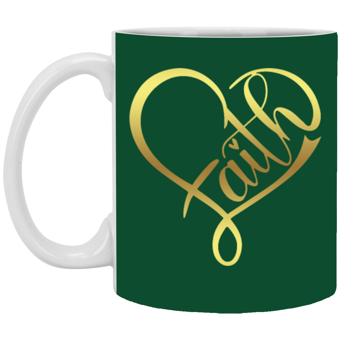 Faith Heart-11oz White Mug