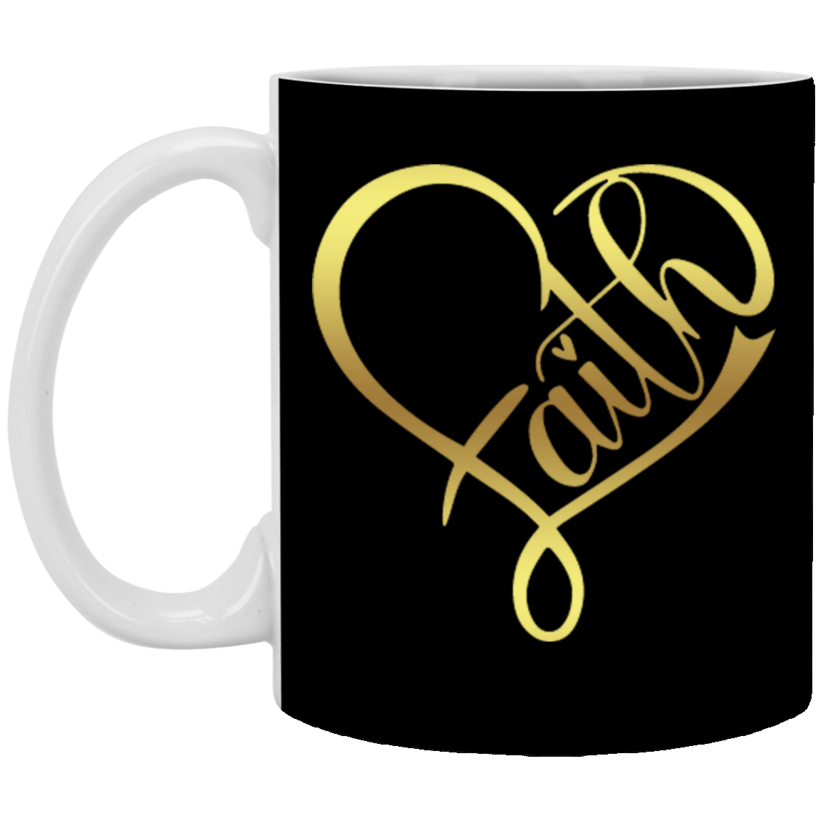 Faith Heart-11oz White Mug