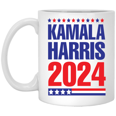 Kamala Harris 2024-Red-White-Blue-11oz Ceramic White Mug