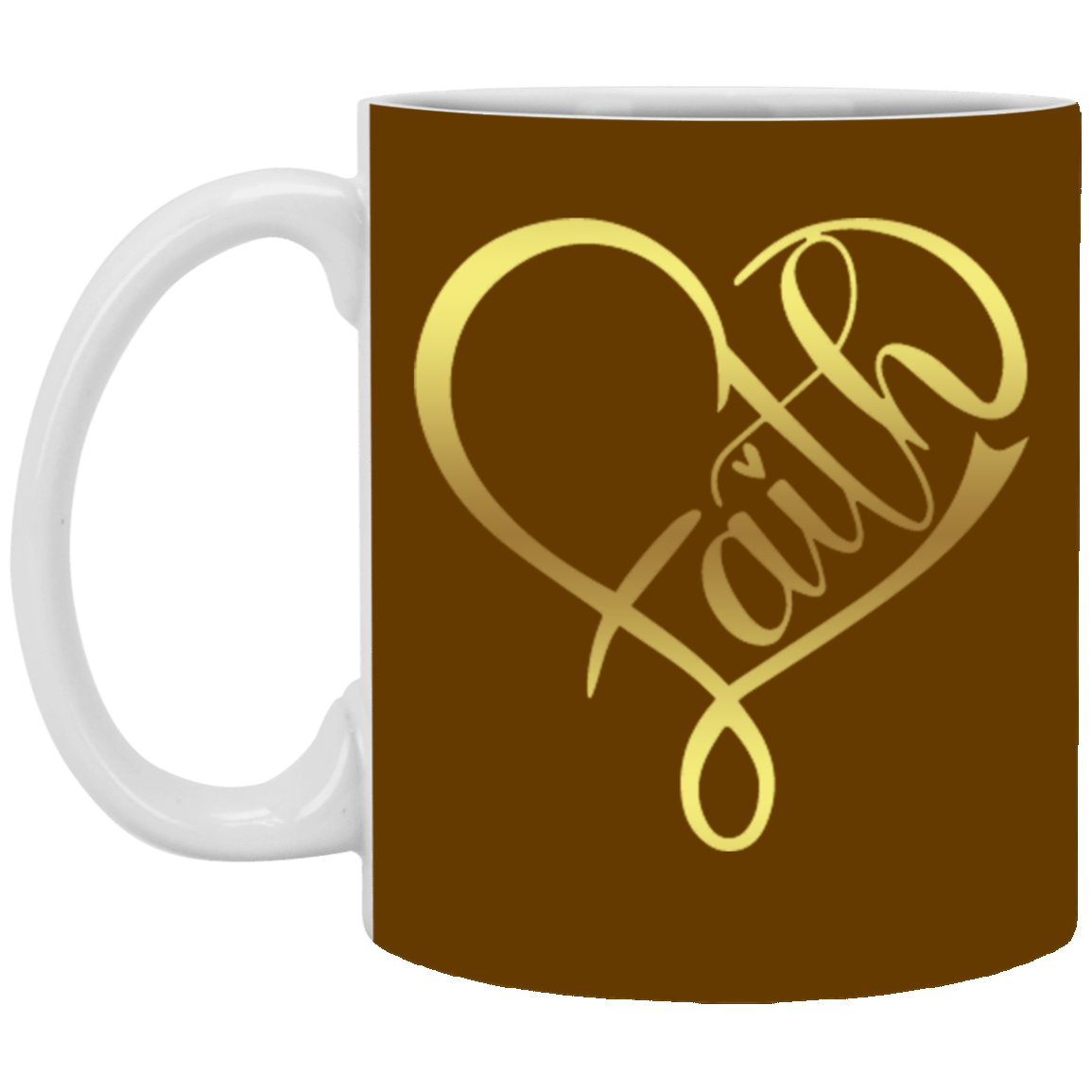 Faith Heart-11oz White Mug