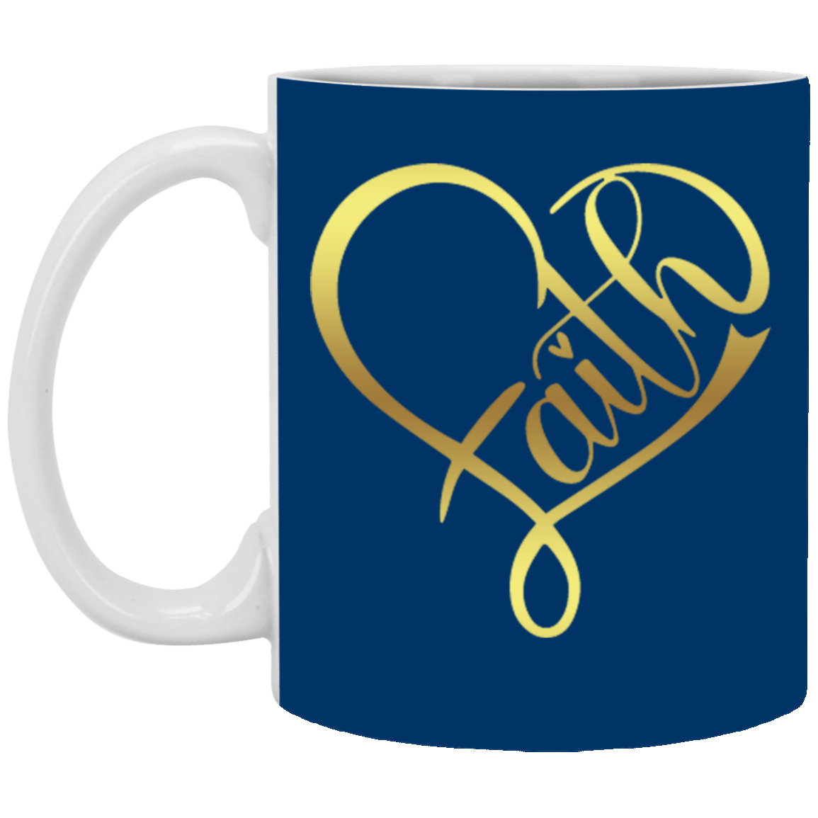 Faith Heart-11oz White Mug