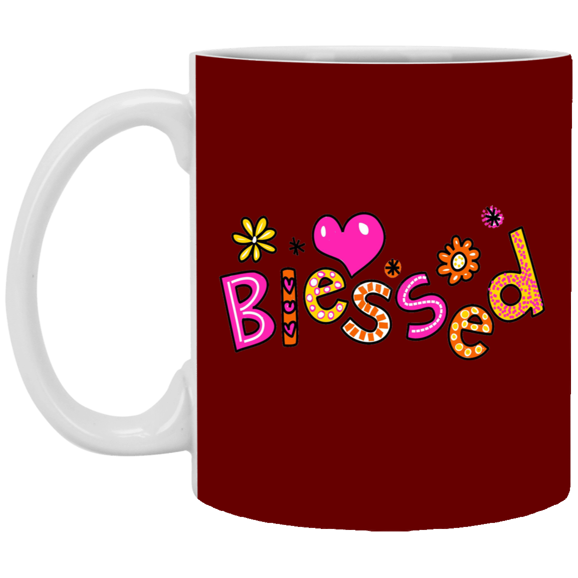 Blessed Flowers-11oz White Mug