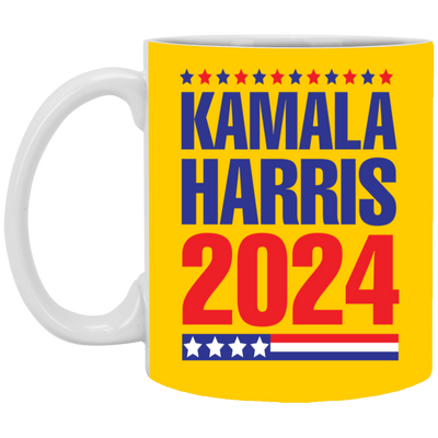 Kamala Harris 2024-Red-White-Blue-11oz Ceramic White Mug