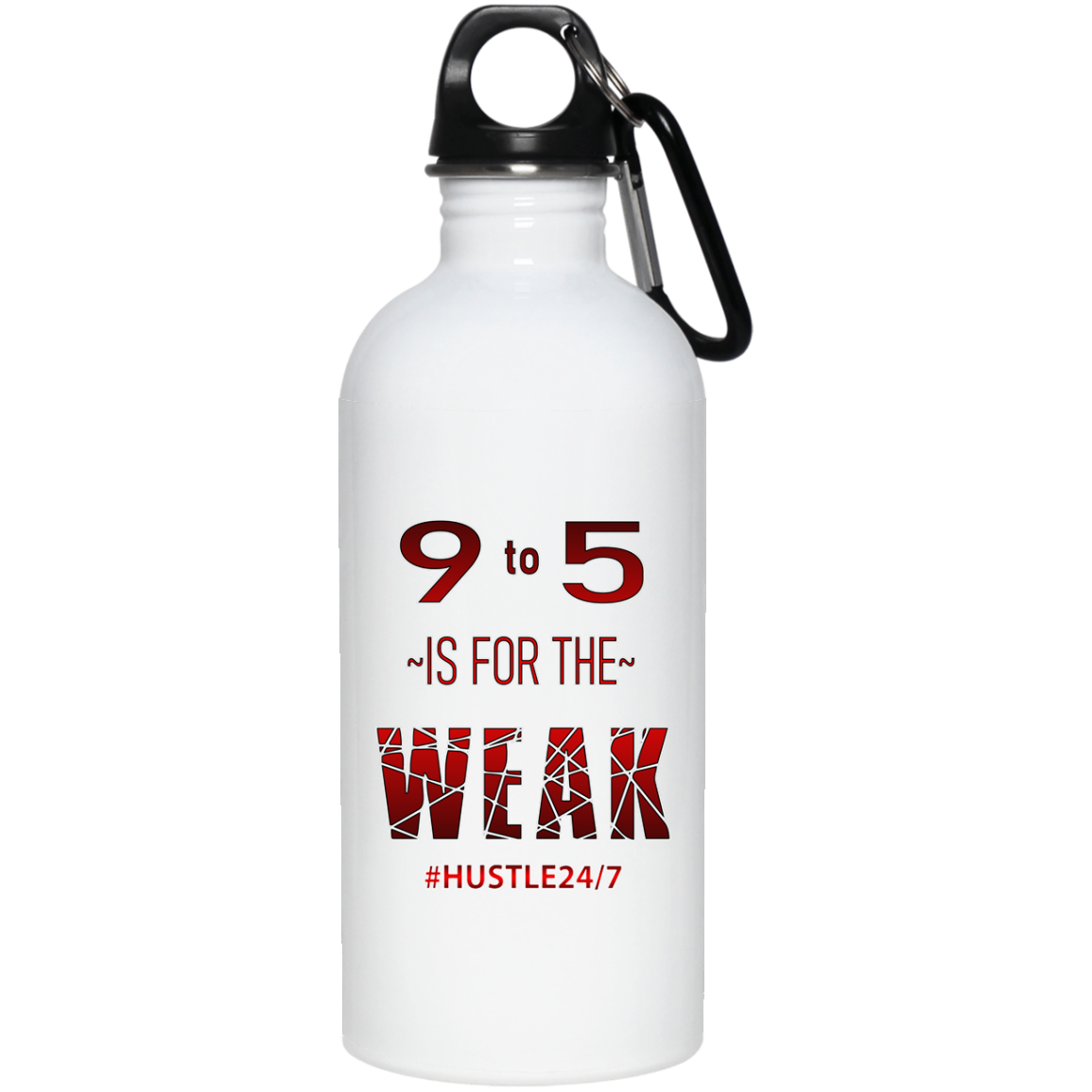 9 to 5-Stainless Water Bottle W/Carabiner, 20oz