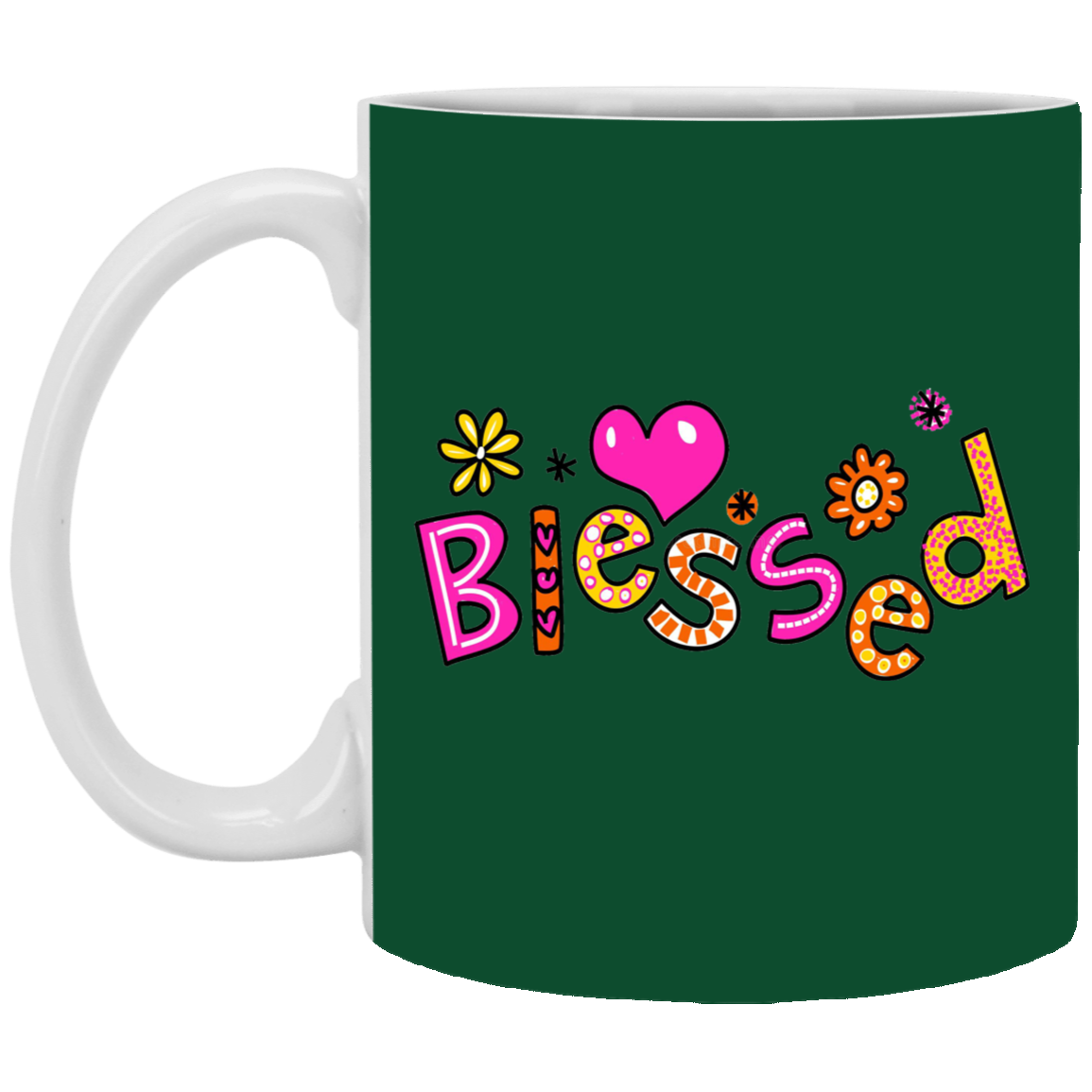 Blessed Flowers-11oz White Mug