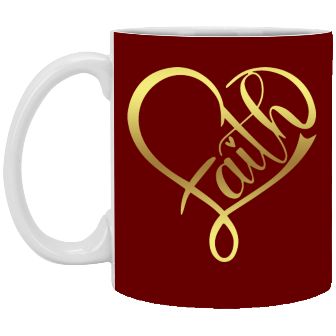 Faith Heart-11oz White Mug