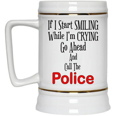 Smiling-Crying-Beer Stein 22oz.